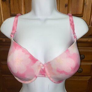 38D*XOXO*Pink/White Tie-Dyed Balconette Lined Bra